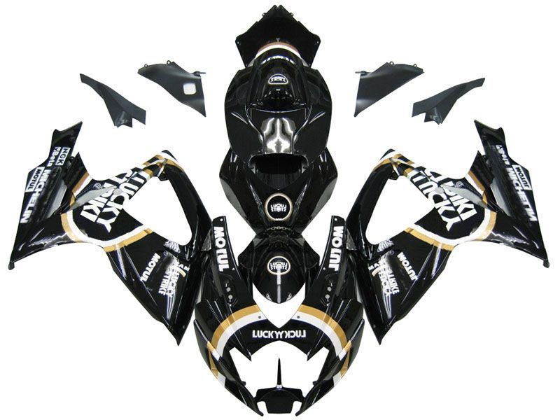 Fairings For Suzuki GSXR 600 750 Black Gold  (2006-2007)