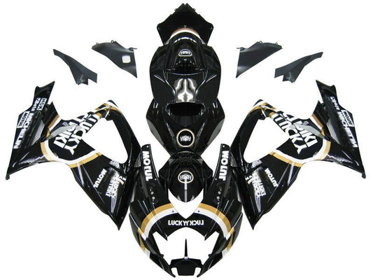 Fairings For Suzuki GSXR 600 750 Black Gold  (2006-2007)
