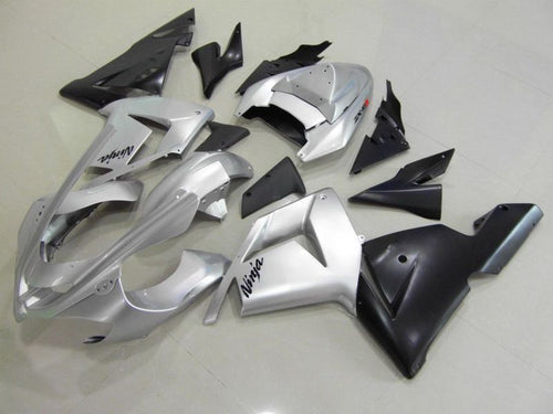 Fairings For Kawasaki ZX 10R Silver Black Ninja  (2004-2005)