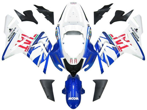 Fairings For Kawasaki ZX 10R Blue White FIAT  (2004-2005)