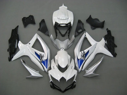 Fairings For Suzuki GSXR 600 750 Silver White GSXR  (2008-2009-2010)