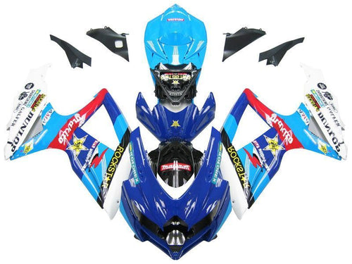 Fairings For Suzuki GSXR 600 750 Blue Rockstar Malkita  (2008-2009-2010)