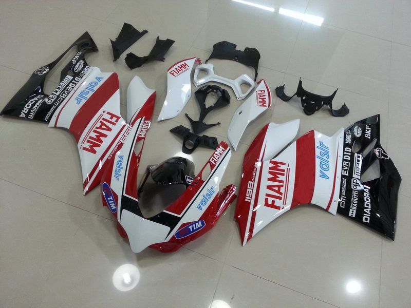 Fairings For Ducati - 1199 2012-2014 White Red Black