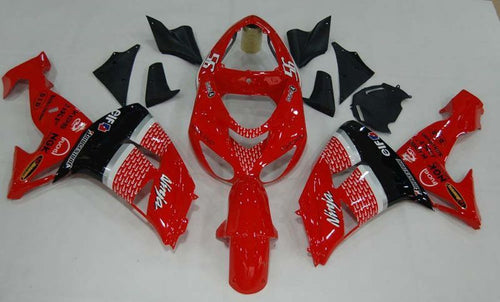 Fairings For Kawasaki ZX 10R Red Black No.56 Nakano  (2006-2007)