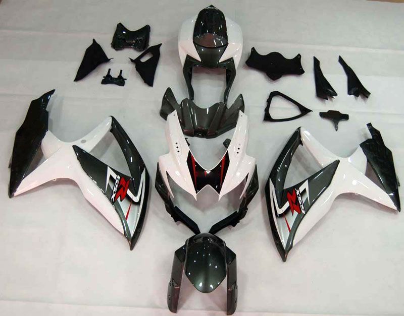 Fairings For Suzuki GSXR 600 750 White & Silver GSXR  (2008-2009-2010)
