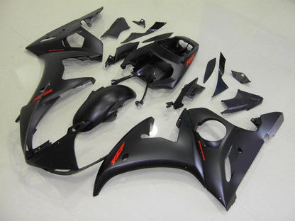 Fairings For Yamaha - YZF-600 R6 2003-2004 Matt Black Red Decals