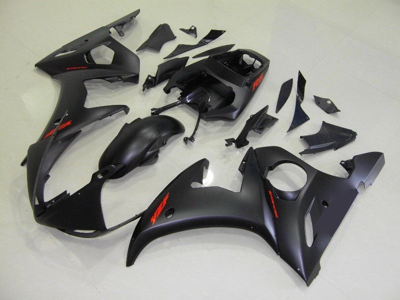 Fairings For Yamaha - YZF-600 R6 2003-2004 Matt Black Red Decals