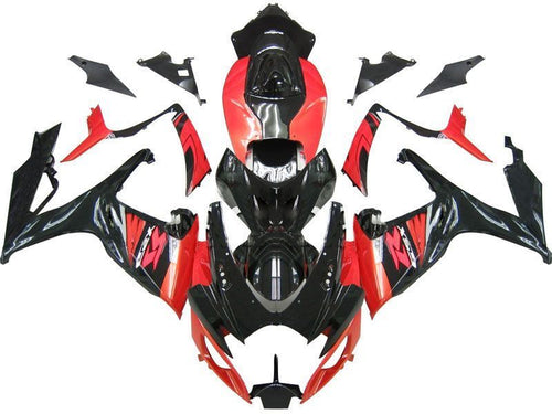 Fairings For Suzuki GSXR 600 750 Black & Red GSXR  (2006-2007)