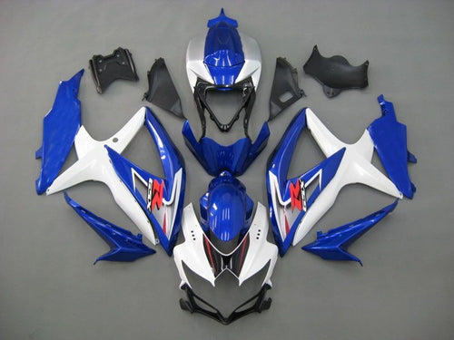 Fairings For Suzuki GSXR 600 750 White & Blue GSXR  (2008-2009-2010)