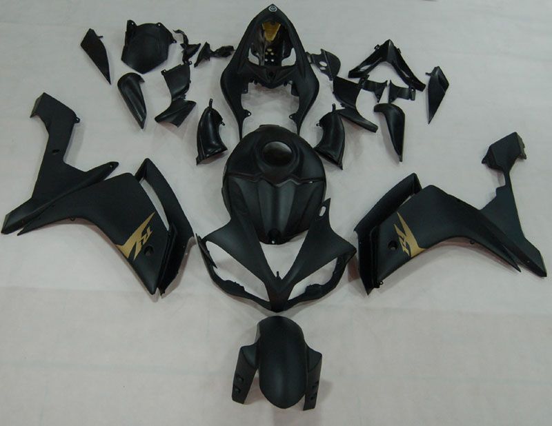 Fairings For Yamaha YZF-R1 Black Matte & Gold R1  (2007-2008)