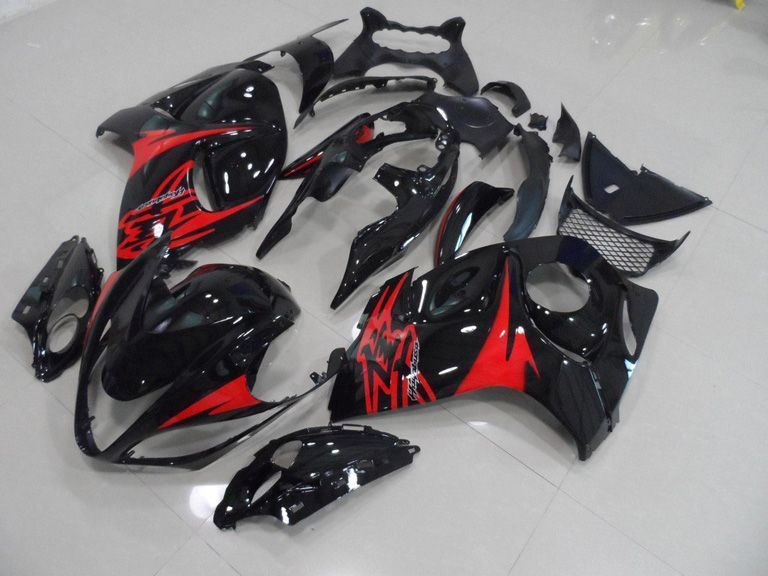 Fairings For Suzuki GSX-R1300 Hayabusa, 2008-2020 - Black with Red Decals