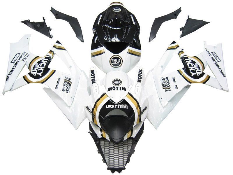Fairings For Suzuki GSXR 1000 White Black Gold  (2007-2008)