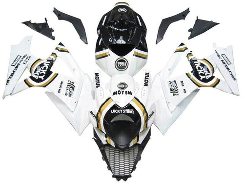 Fairings For Suzuki GSXR 1000 White Black Gold  (2007-2008)