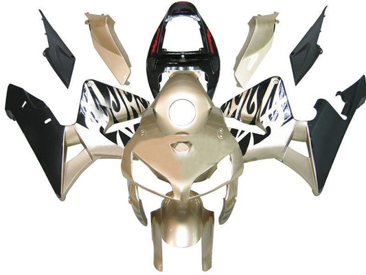 Fairings For Honda CBR 600 RR Gold & Black Tribal Tatoo  (2005-2006)