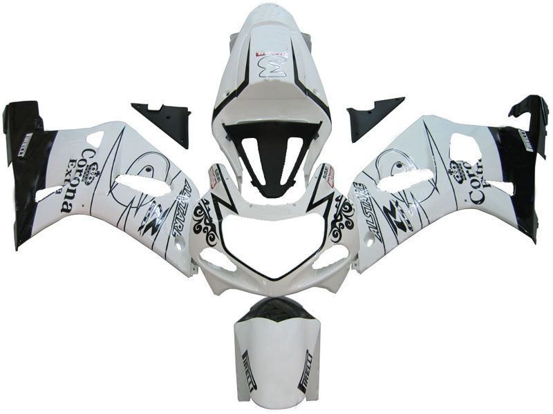 Fairings For Suzuki GSXR 750 White Black Alstare Corona  (2001-2003)