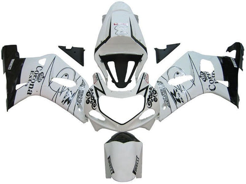 Fairings For Suzuki GSXR 750 White Black Alstare Corona  (2001-2003)