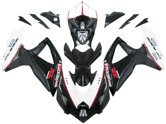 Fairings For Suzuki GSXR 600 750 Black White GSXR  (2008-2009-2010)