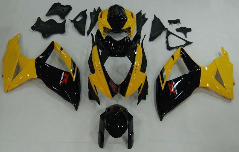 Fairings For Suzuki GSXR 600 750 Black & Yellow GSXR  (2008-2009-2010)