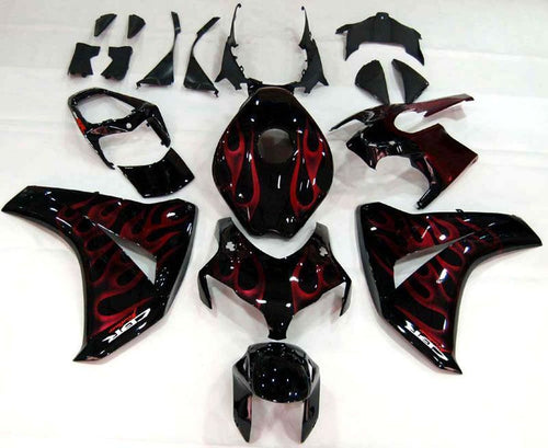 Fairings For Honda CBR 1000 RR Black & Cherry Red Flame  (2008-2011)