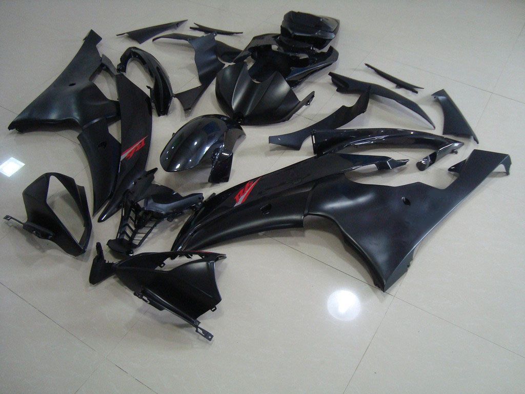 Fairings For Yamaha R6, 2008-2012 - Matte Black Gloss Black