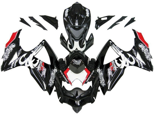 Fairings For Suzuki GSXR 600 750 Black Red Relentless  (2008-2009-2010)