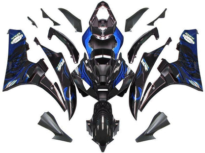 Fairings For Yamaha YZF-R6 Black & Blue Flame R6  (2006-2007)