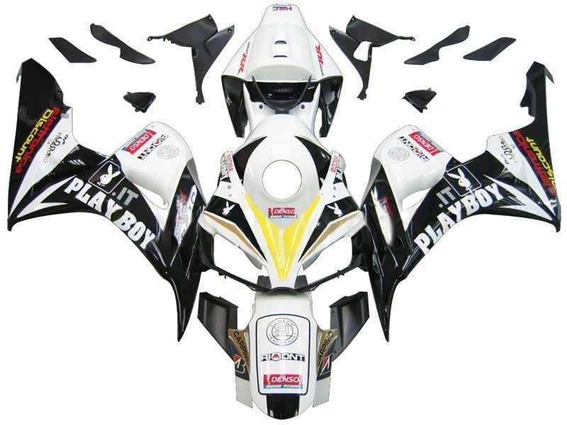 Fairings For Honda CBR 1000 RR White & Black Playboy  (2006-2007)