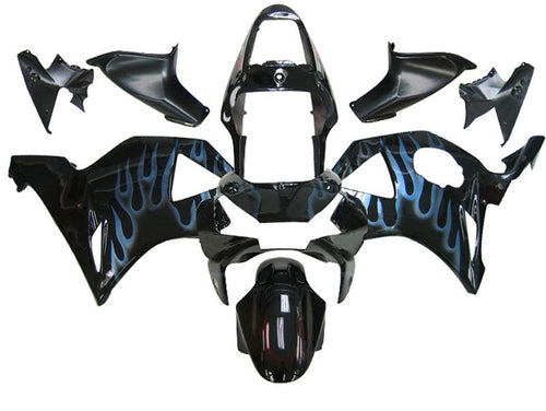 Fairings For Honda CBR 954 RR Black & Blue Flame  (2002-2003)