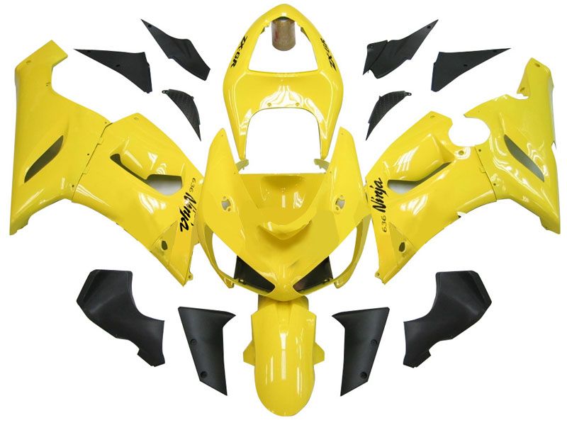 Fairings For Kawasaki ZX6R 636 Yellow Black Ninja  (2005-2006)