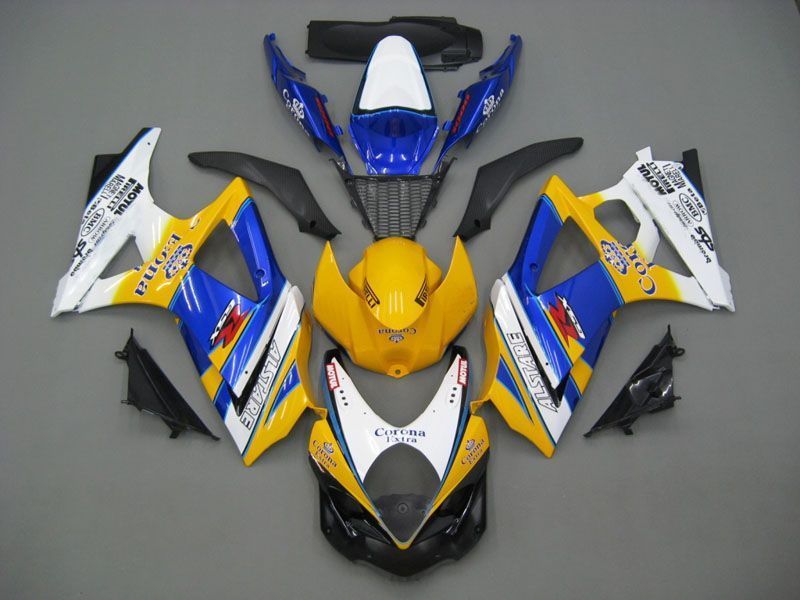 Fairings For Suzuki GSXR 1000 Yellow Blue Alstare Corona  (2007-2008)
