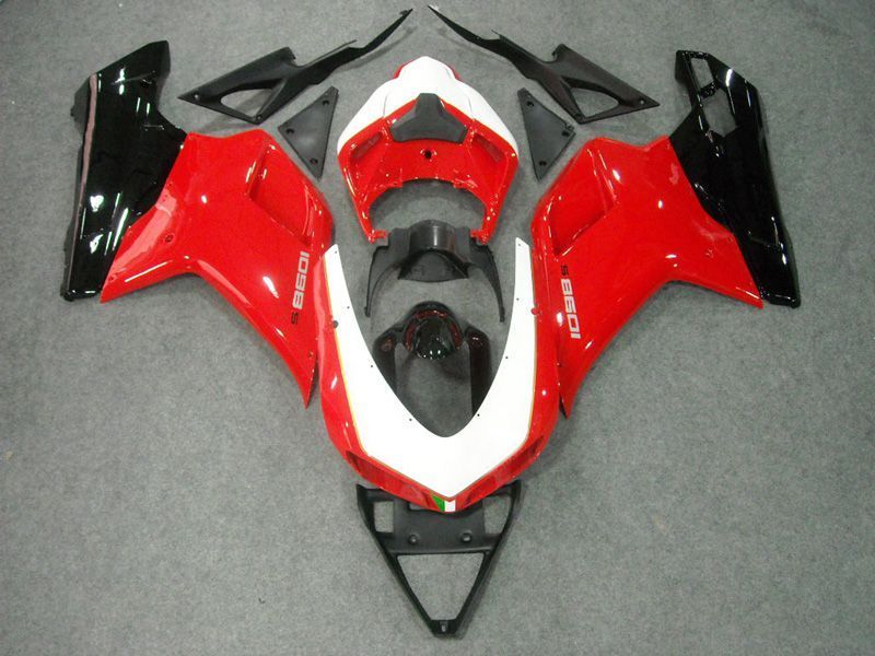 Fairings For Ducati 1098 1198 848 (2007-2011) Black White & Red