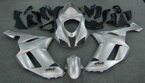 Fairings For Kawasaki ZX6R ZX636 Silver Ninja  (2007-2008)