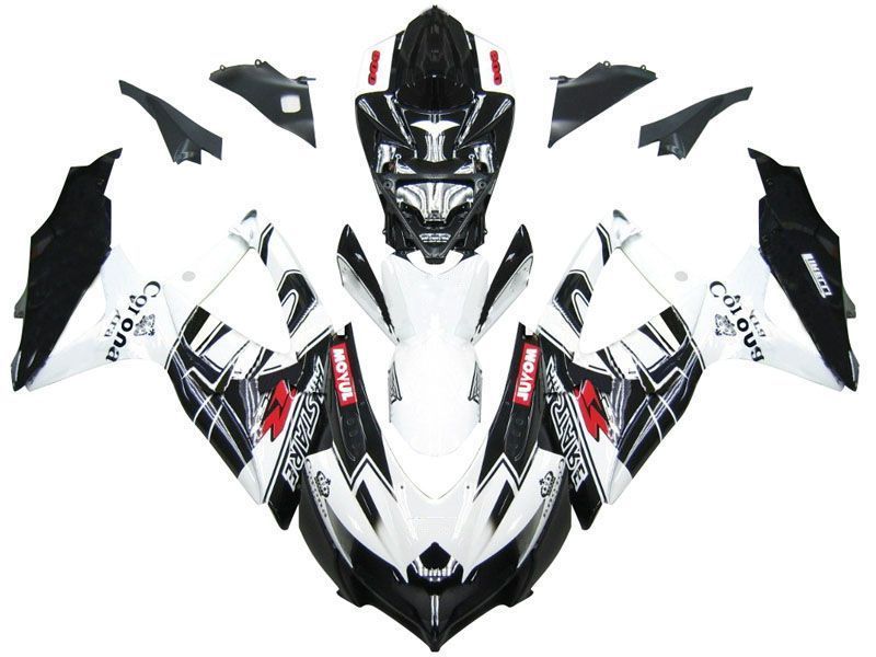 Fairings For Suzuki GSXR 600 750 Black White Alstare Corona  (2008-2009-2010)