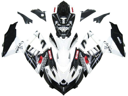 Fairings For Suzuki GSXR 600 750 Black White Alstare Corona  (2008-2009-2010)