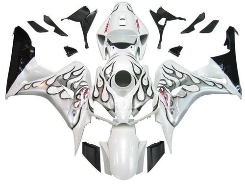 Fairings For Honda CBR 1000 RR White and Black Silver Flame  (2006-2007)