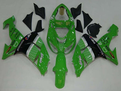 Fairings For Kawasaki ZX 10R Green Black No.56 Nakano  (2006-2007)