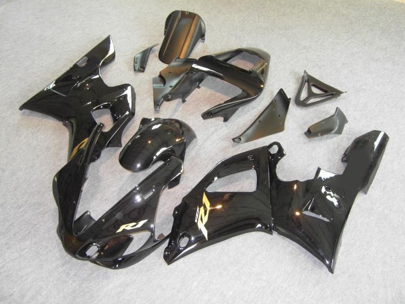 Fairings For Yamaha - YZF1000 R1 00-01 Black, Gold Decals