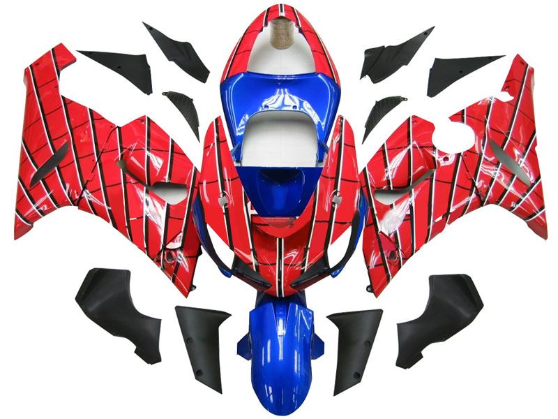 Fairings For Kawasaki ZX6R 636 Red & Blue Spider Man  (2005-2006)