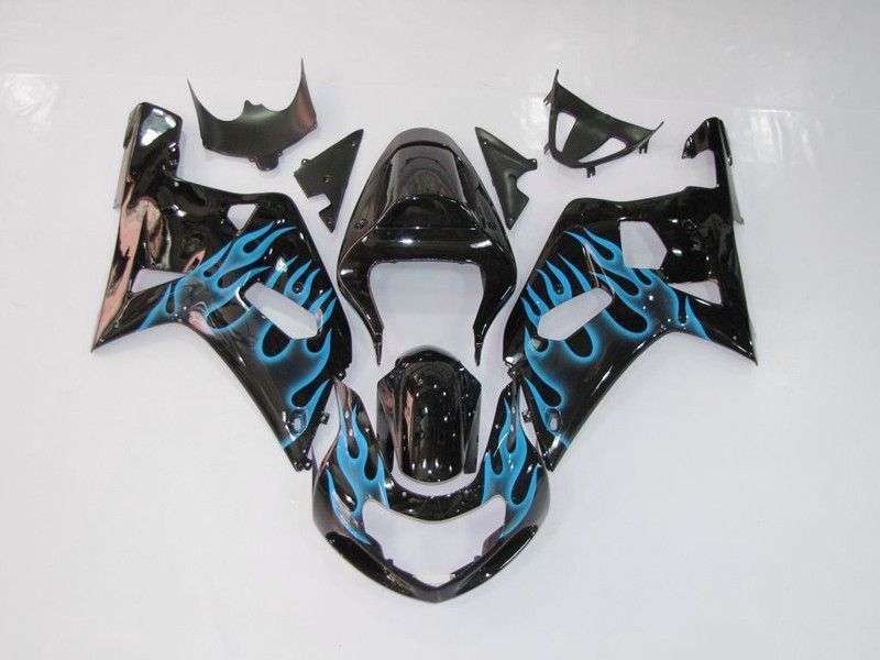 Fairings For Suzuki - GSXR600-750 K1 2001-2003 Light Blue Flame