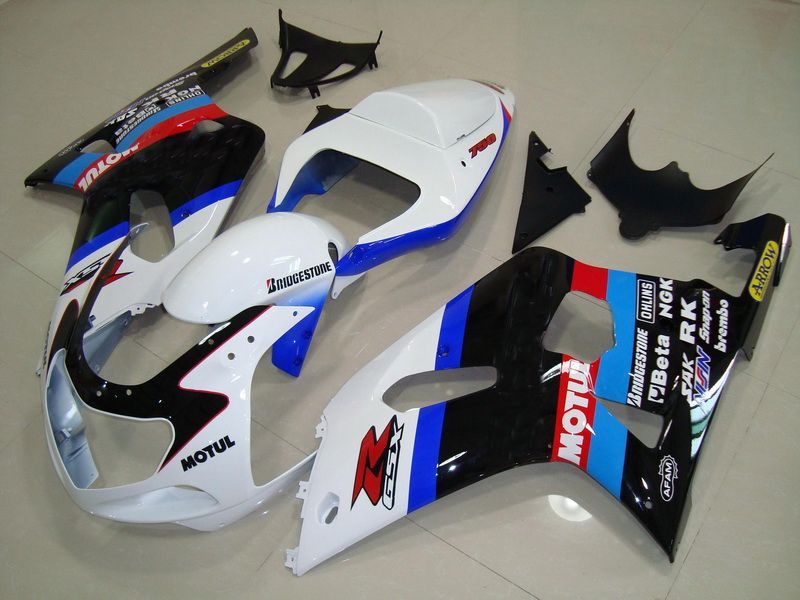Fairings For Suzuki - GSXR600-750 K1 2001-2003 Black White & Blue