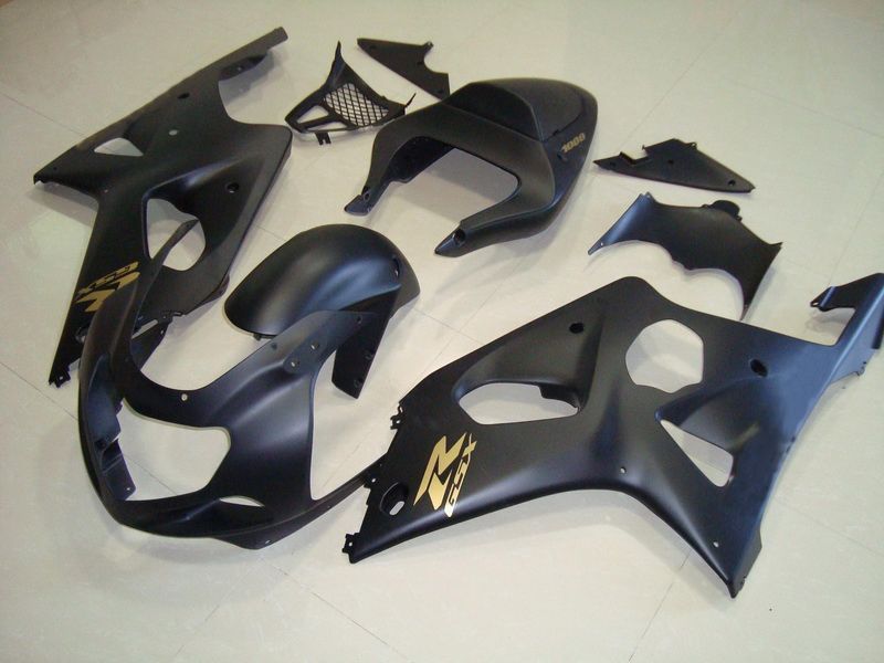 Fairings For Suzuki - GSXR1000 K1/2 2000-2002 Matt Black Gold Decal