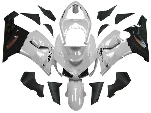 Fairings For Kawasaki ZX6R 636 Silver Black Ninja  (2005-2006)