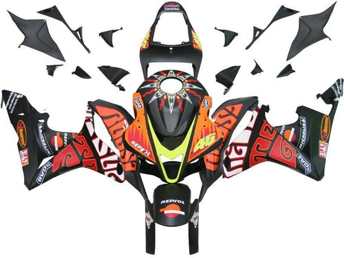 Fairings For Honda CBR 600 RR Black Valentino Rossi  (2007-2008)