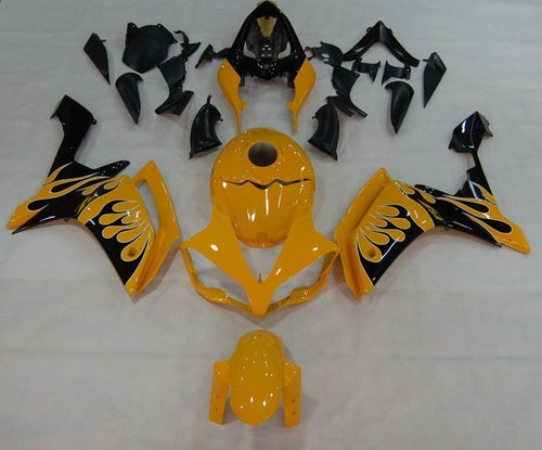 Fairings For Yamaha YZF-R1 Yellow & Black Flame R1  (2007-2008)