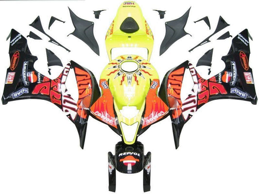 Fairings For Honda CBR 600 RR Yellow Black Valentino Rossi  (2007-2008)