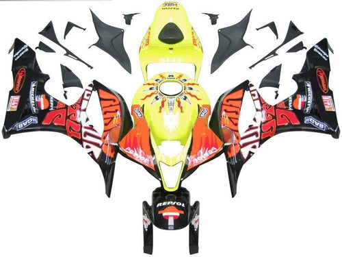 Fairings For Honda CBR 600 RR Yellow Black Valentino Rossi  (2007-2008)