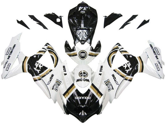 Fairings For Suzuki GSXR 600 750 White Black  (2008-2009-2010)