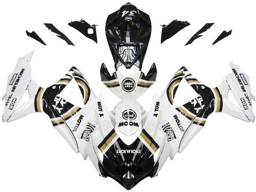 Fairings For Suzuki GSXR 600 750 White Black  (2008-2009-2010)