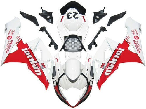 Fairings For Suzuki GSXR 1000 White & Red Jordan  (2005-2006)