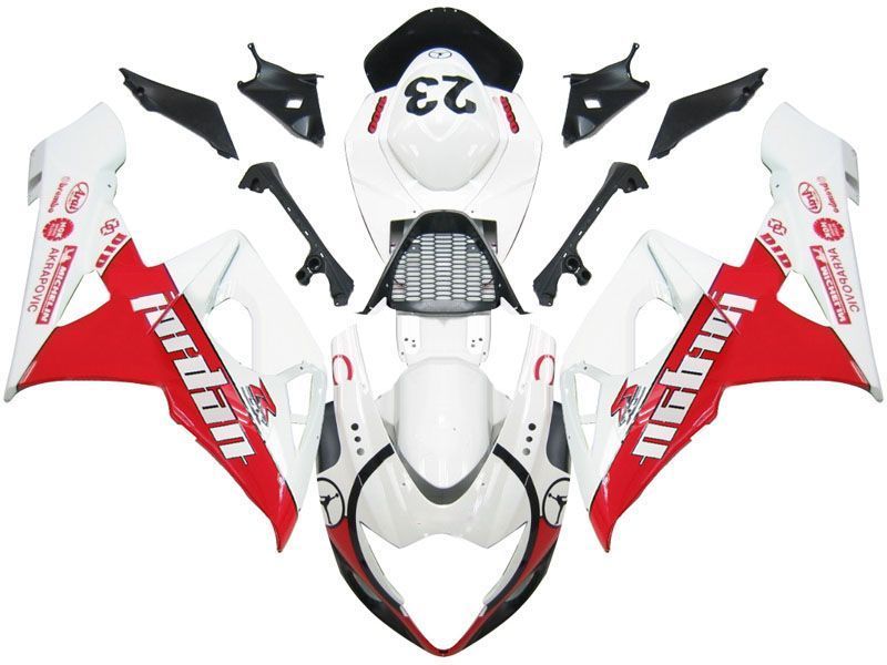Fairings For Suzuki GSXR 1000 White & Red Jordan  (2005-2006)
